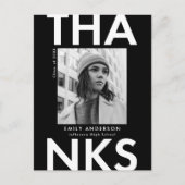 Carte Postale Gras Grad Black Photo Merci de graduation (Devant)