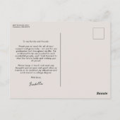 Carte Postale Gras moderne une photo graduation merci (Dos)