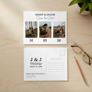 Carte Postale Gras Photo Collage dates Enregistrer la date