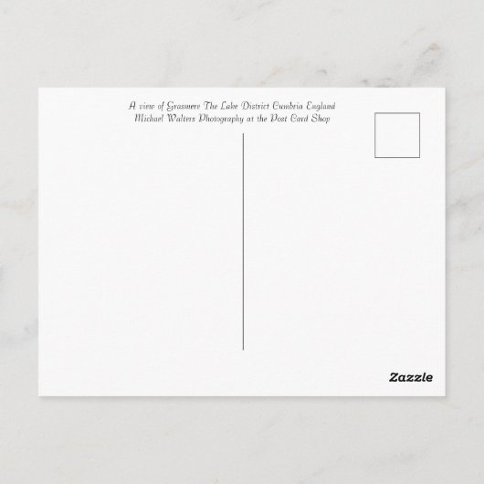 Carte Postale Grasmere (Dos)