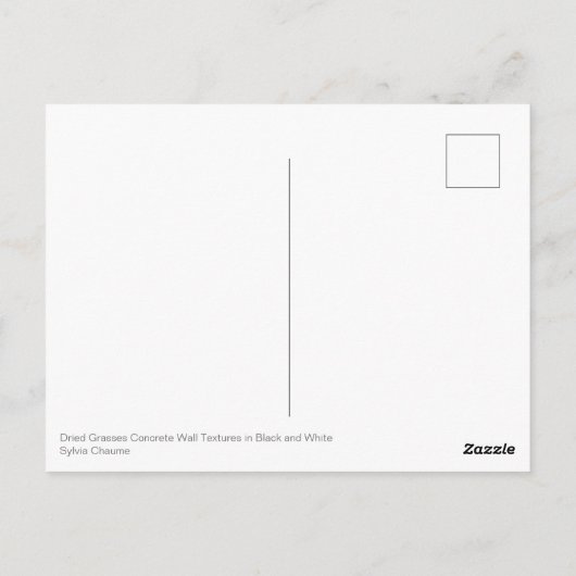 Carte Postale Grass séché Béton Mur noir et blanc (Dos)