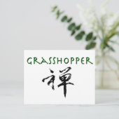 Carte Postale Grasshopper avec le symbole "Zen" (Debout devant)