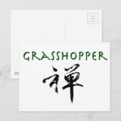 Carte Postale Grasshopper avec le symbole "Zen" (Devant / Derrière)