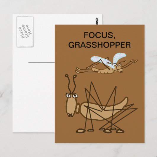 CARTE POSTALE GRASSHOPPER CENTRÉ (Devant / Derrière)