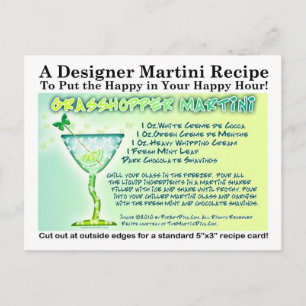 Carte postale Grasshopper Martini Recette