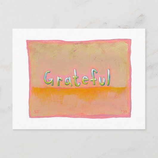 Carte Postale Grateful - art coloré de gratitude appréciation (Devant)