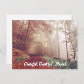 Carte Postale Grateful Merci Blessé Automne Automne Sentier Natu (Devant / Derrière)