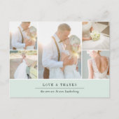 Carte Postale Gratitude chic | Mariage Photo Collage Merci (Devant)