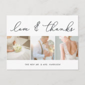 Carte Postale Gratitude chic | Mariage Photo Collage Merci (Devant)