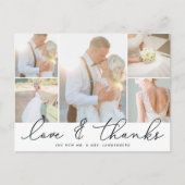 Carte Postale Gratitude chic | Mariage Photo Collage Merci (Devant)