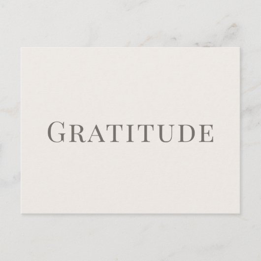 Carte Postale Gratitude – Conception de typographie minimale (Devant)