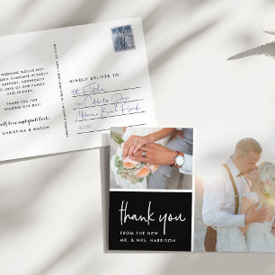 Carte Postale Gratitude esquissée Merci photo Mariage