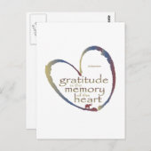 Carte Postale "Gratitude - Mémoire du Coeur" (Devant / Derrière)