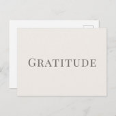 Carte Postale Gratitude – Minimal Typography Design (Devant / Derrière)