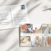 Carte Postale Gratitude moderne | Mariage Photo Collage Merci
