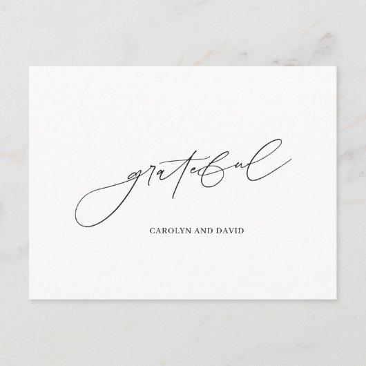 Carte postale Gratitude noir et blanc (Devant)