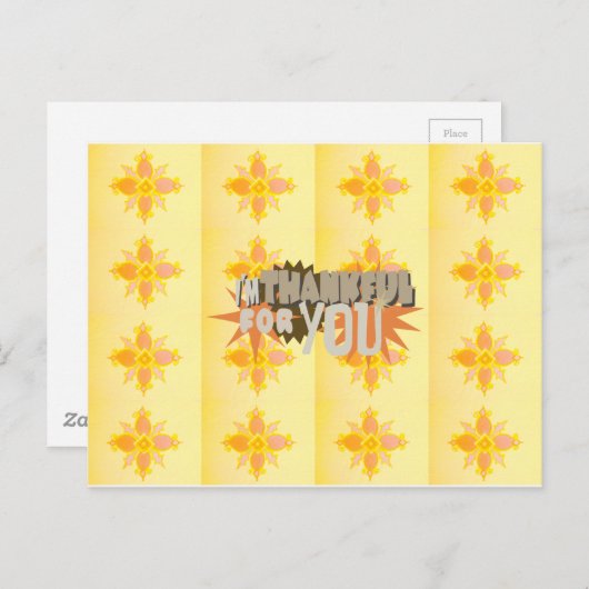 Carte Postale Gratitude profonde : "Merci pour vous" avec amour, (Devant / Derrière)