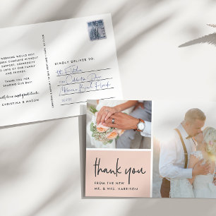 Carte Postale Gratitude rouillée Merci photo Mariage