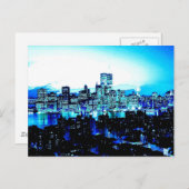 Carte Postale Gratte-ciel de New York la nuit (Devant / Derrière)