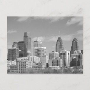 Carte Postale gratte-ciel de Philly noir et blanc
