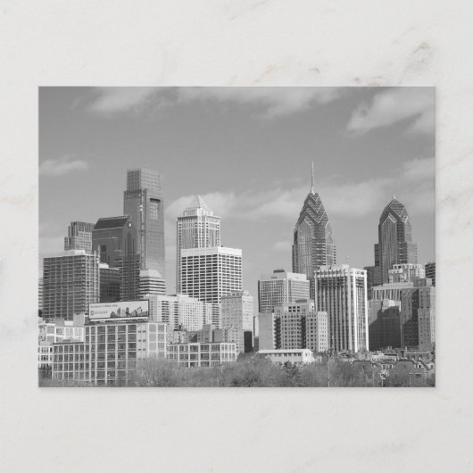 Carte Postale gratte-ciel de Philly noir et blanc (Devant)