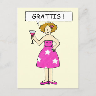 Carte Postale Grattis Félicitations en suédois