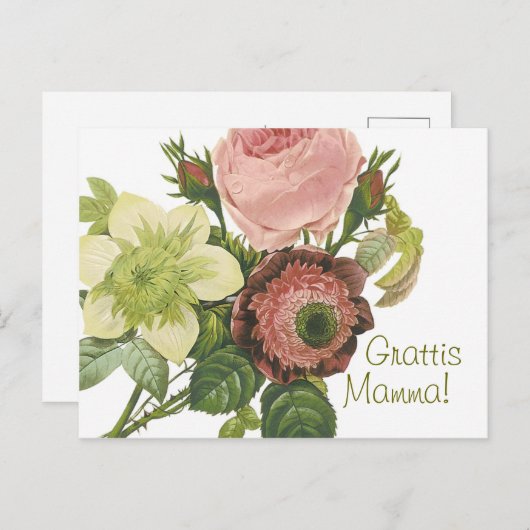 Carte Postale Grattis Mamma CC0130 (Devant / Derrière)
