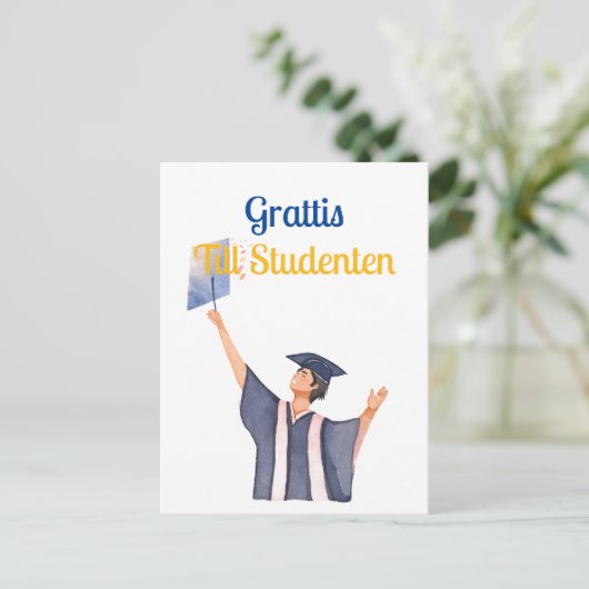 Carte Postale Grattis till studenten (Debout devant)