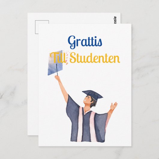 Carte Postale Grattis till studenten (Devant / Derrière)
