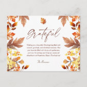 Carte Postale Gratuit Automne Rustique Moderne Fête de Thanksgiv (Devant)