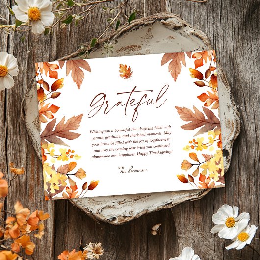 Carte Postale Gratuit Automne Rustique Moderne Fête de Thanksgiv