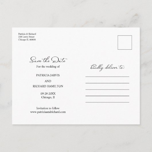 Carte Postale Gratuit Gâteau Mariage Drôle Enregistrer La Date P (Dos)