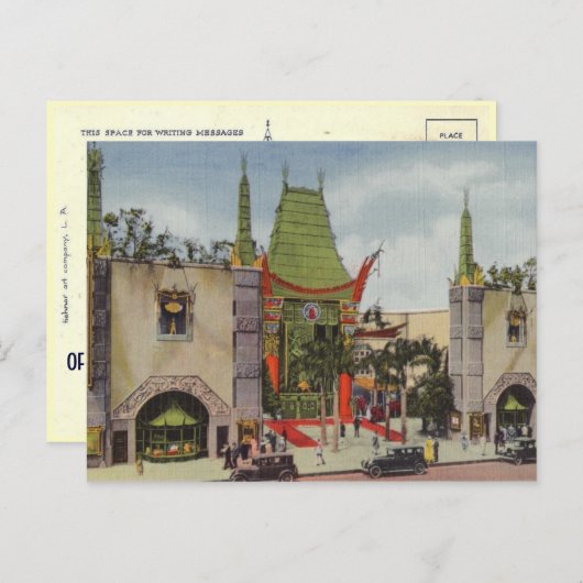 Carte postale Grauman's Theatre Mariage Escort Car (Devant / Derrière)