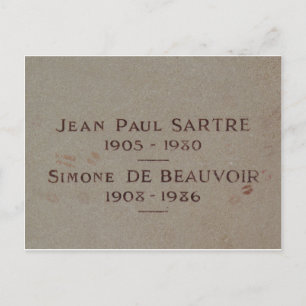 Carte Postale Grave de Simone de Beauvoir et Jean-Paul Sartre