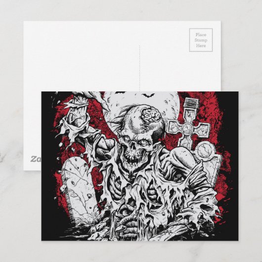 Carte Postale Grave Zombie (Devant / Derrière)