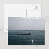 Carte Postale Graves Light dans le port de Boston (Devant / Derrière)