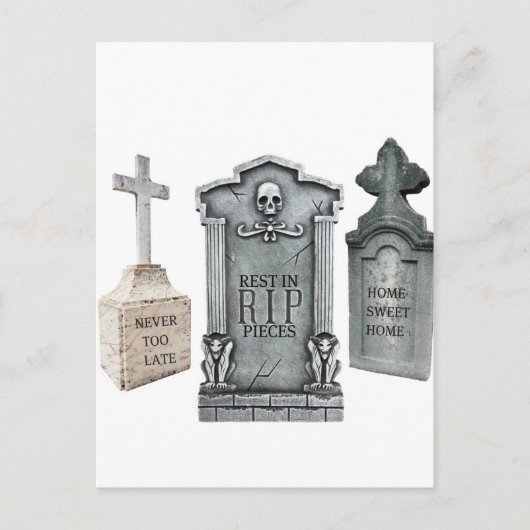 CARTE POSTALE GRAVEYARD EPITAPHES FUNNY TOMBSTONE IMPRIMER (Devant)