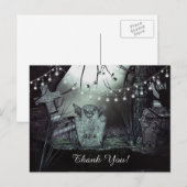 Carte Postale Graveyard gothique avec Merci de lumières enchanta (Devant / Derrière)