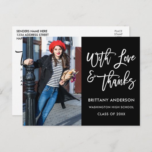 Carte Postale Gravité moderne de script de brosse (Devant / Derrière)