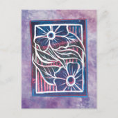 Carte Postale Gravure artistique verte pour impression de margue (Devant)