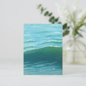 Carte Postale Gravure Bleu étincelant et Vagues vertes (Debout devant)