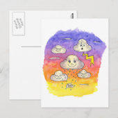 Carte Postale Gravure de nuage (Devant / Derrière)