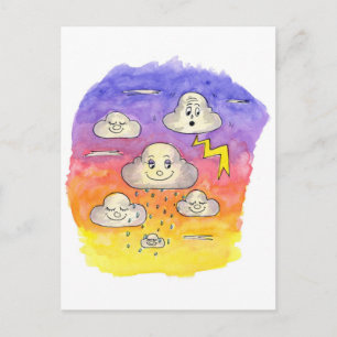 Carte Postale Gravure de nuage