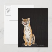 Carte Postale Gravure de tigre (Devant / Derrière)