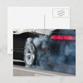 Carte Postale Gravure de voiture noire (Devant / Derrière)