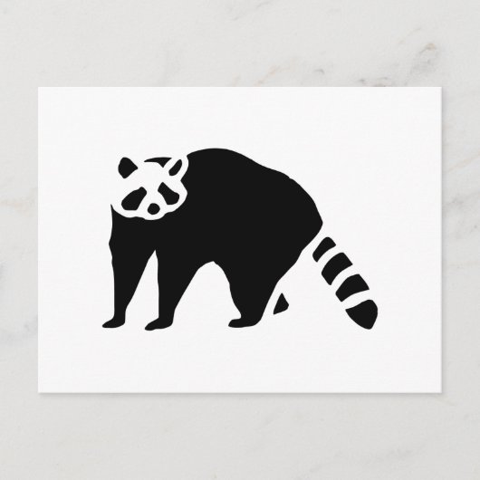 Carte Postale Gravure en bois Vintage Raccoon (Devant)