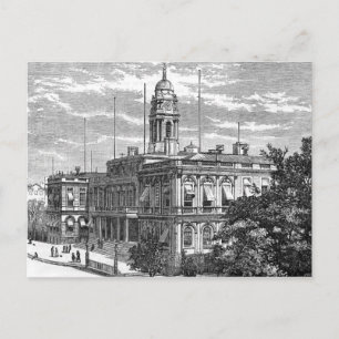 Carte Postale Gravure vintage Hôtel de ville de New York 1872