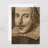 Carte Postale Gravures de Droeshout de Shakespeare (Devant / Derrière)