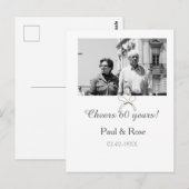 Carte Postale Gray bow cheers to 60 years anniversary wedding (Devant / Derrière)