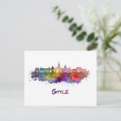 Carte Postale Graz skyline in watercolor (Debout devant)